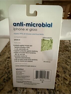 Anti-Microbial iPhone XR Glass Screen Protector - White
